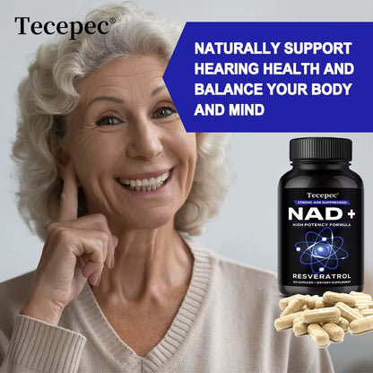 NAD+ Supplements with Quercetin & Resveratrol – Supports Cell, Muscle, Brain, Vision & Heart Health