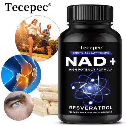 NAD+ Supplements with Quercetin & Resveratrol – Supports Cell, Muscle, Brain, Vision & Heart Health