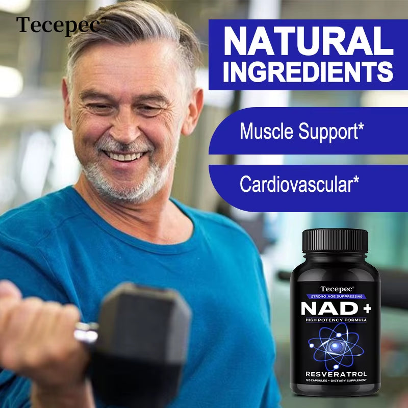 NAD+ Supplements with Quercetin & Resveratrol – Supports Cell, Muscle, Brain, Vision & Heart Health