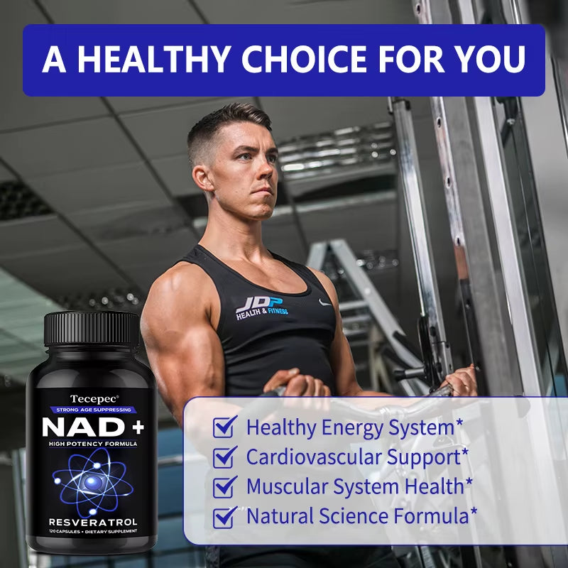 NAD+ Supplements with Quercetin & Resveratrol – Supports Cell, Muscle, Brain, Vision & Heart Health