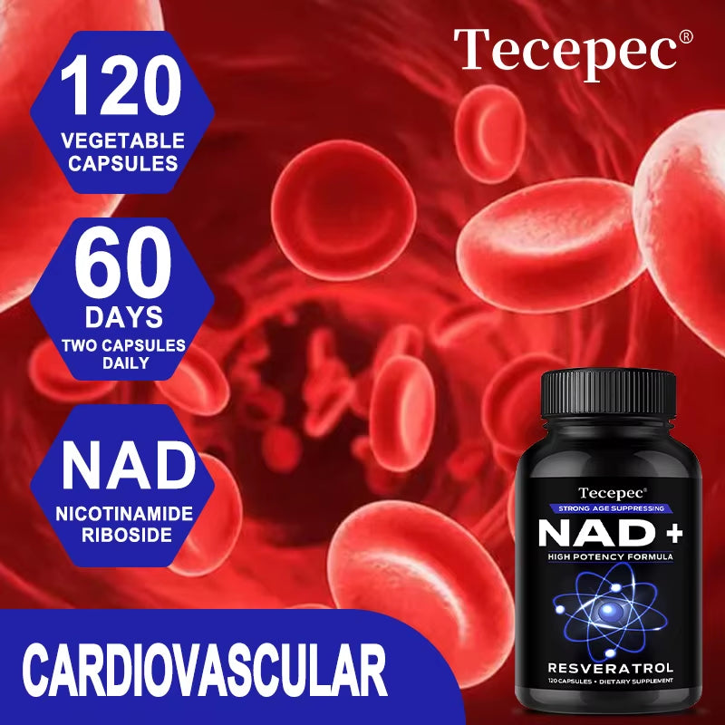 NAD+ Supplements with Quercetin & Resveratrol – Supports Cell, Muscle, Brain, Vision & Heart Health