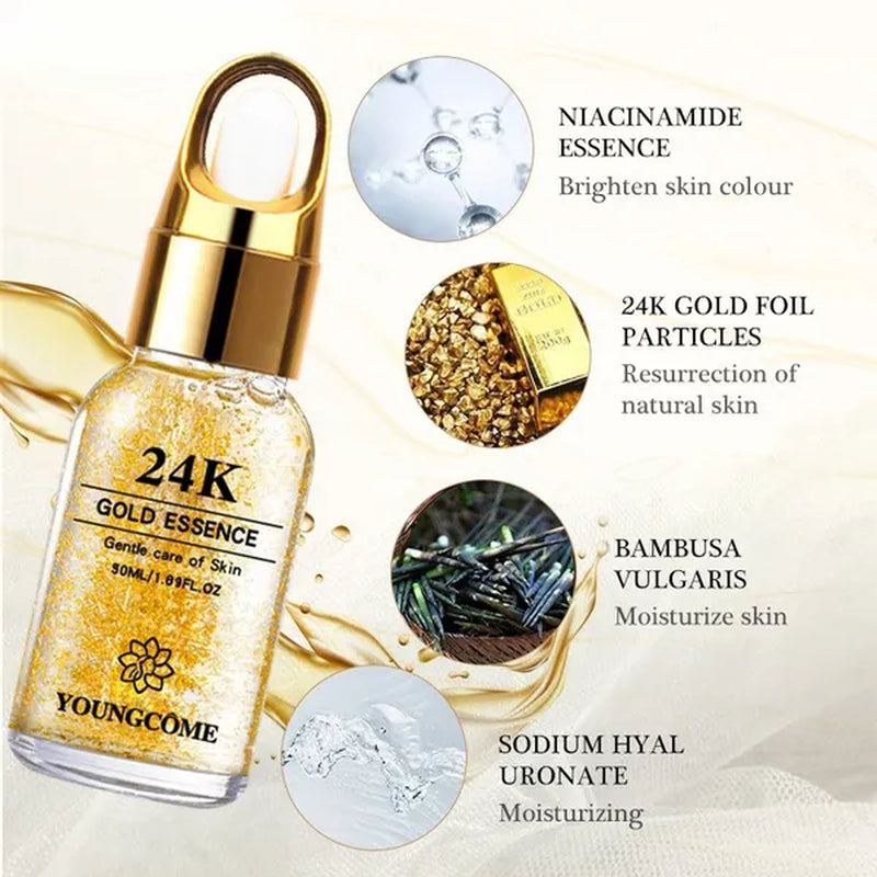 24K Acne & Blackhead Serum with Hyaluronic Acid & Nicotinamide (10ml-50ml)